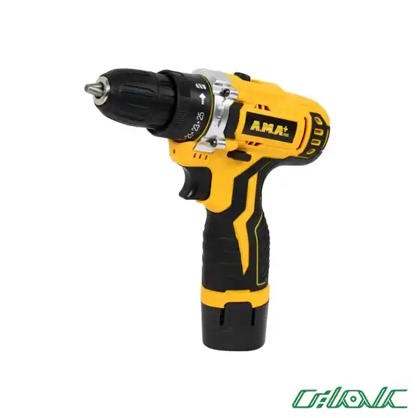 دریل شارژی آما پلاس مدل 3412LB (با لوازم)