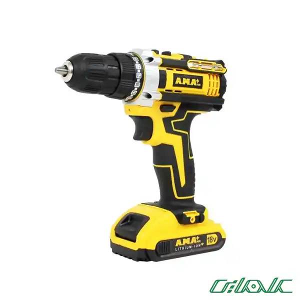 دریل پیچ گوشتی شارژی آما پلاس مدل 3418L (18ولت)