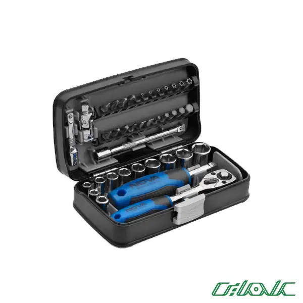 جعبه بکس 38 پارچه 1/4 اینچ نووا مدل NTS-7303