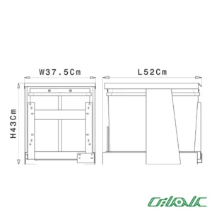 سطل زباله دو مخزنه متوسط آدلان مدل 832-2