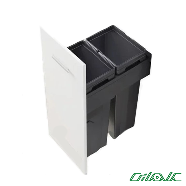 سطل زباله دو قلو ملونی مدل 9018