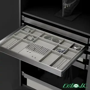 کشو مشبک چرمی ریلی آرام بند ملونی مدل WS4184S.GG-1